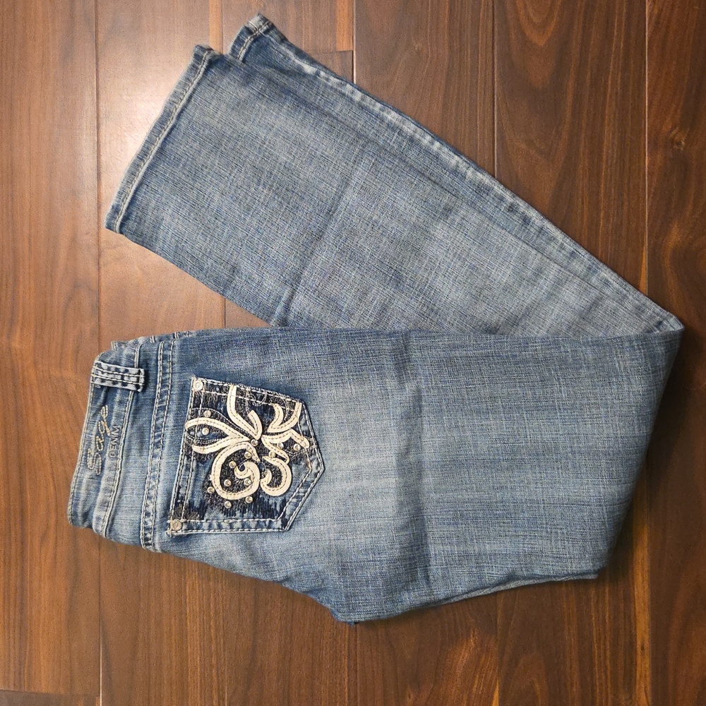 Women's Sage Denim Blue Jeans, Size 28